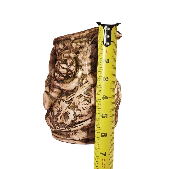 Newell Studios Ceramic Cherub Pitcher | Vintage Brown Glazed Pitcher - Picture 13 of 15